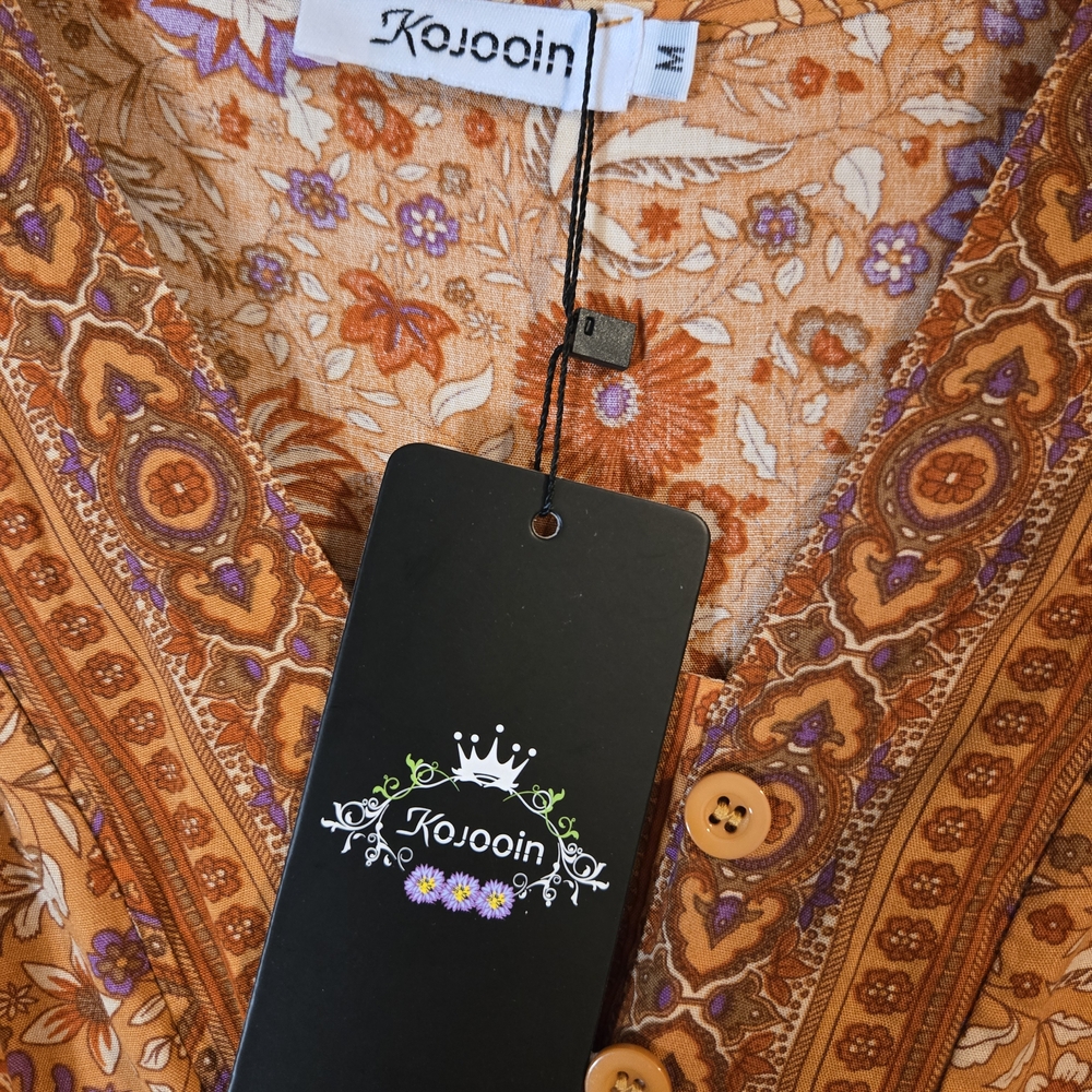 Elegant Floral Maxi Dress in Orange - Picture 3 of 3